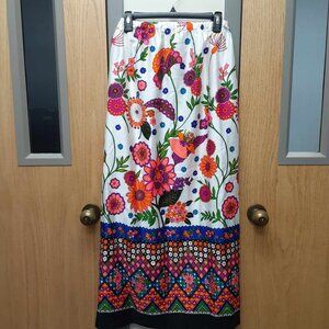 Vintage Alice Polynesian Fashions 1960s Vibrant Floral Maxi Skirt *See descript*